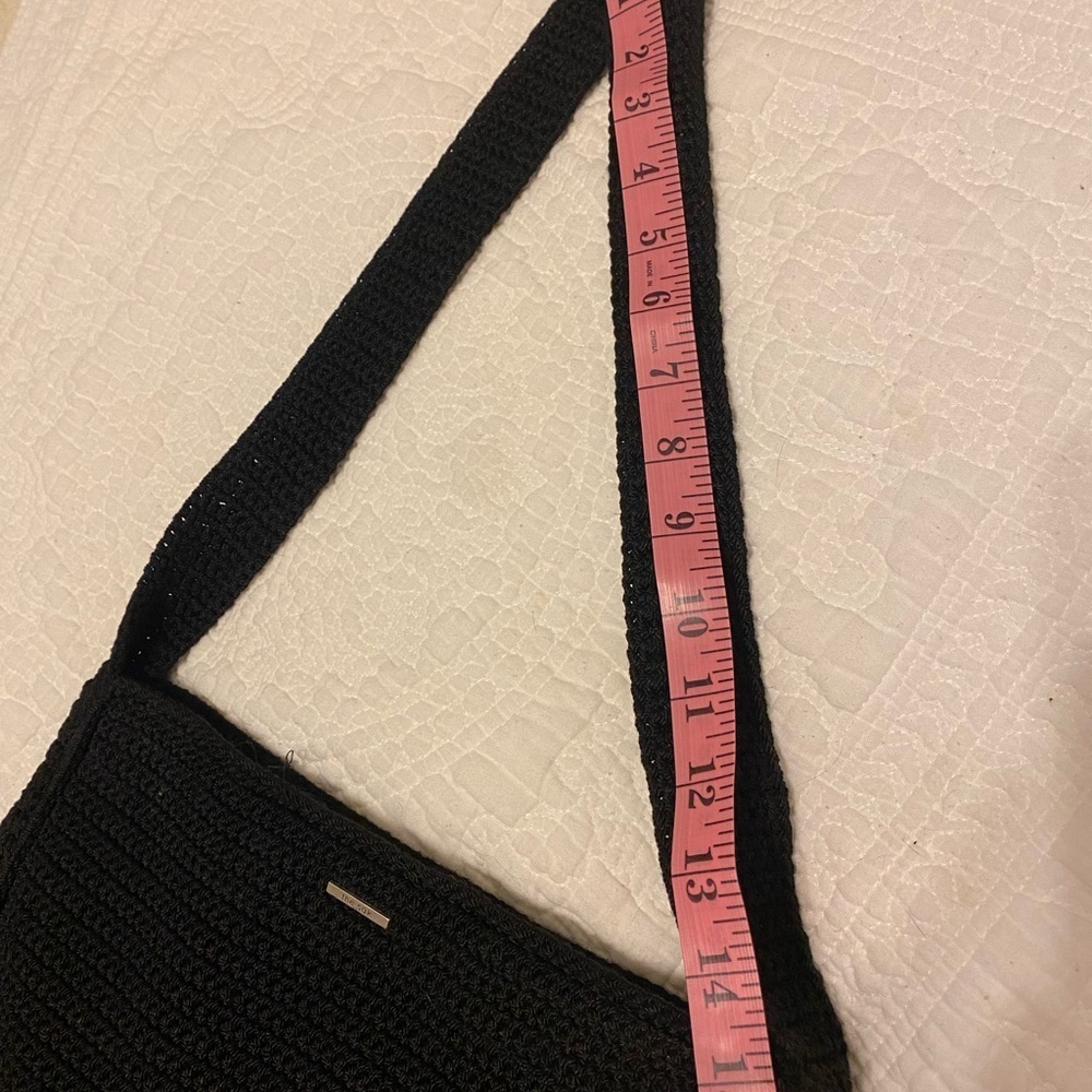 THE SAK's Indio‎ Black Crochet Medium Tablet Bag Purse - Picture 8 of 10